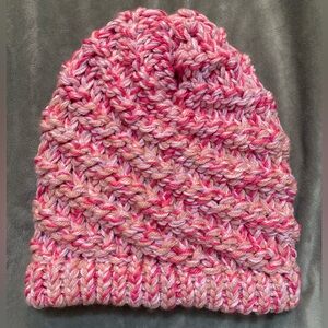 Handmade Pink Twist Knit Beanie